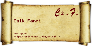 Csik Fanni névjegykártya