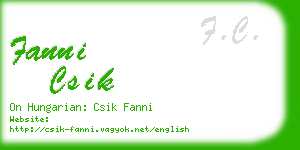 fanni csik business card